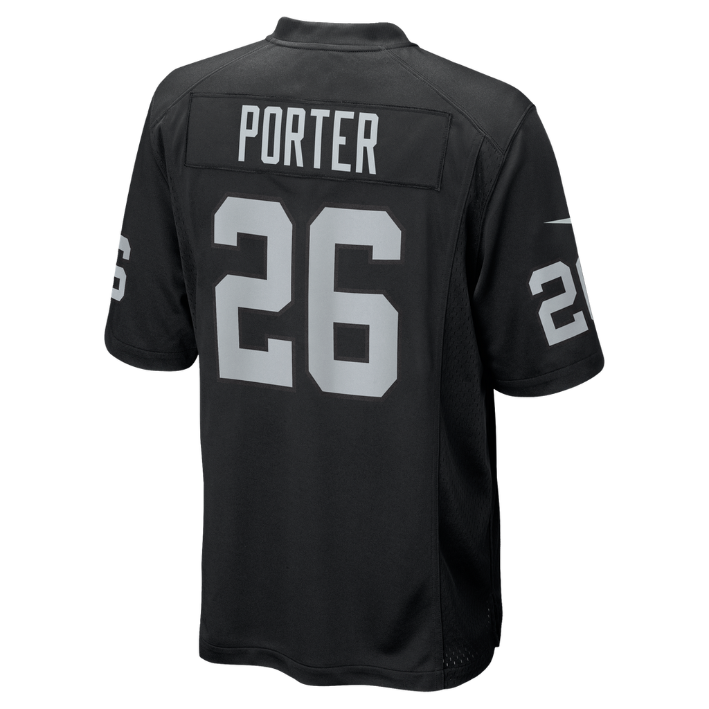 Darien Porter Las Vegas Raiders Black Team Game Jersey