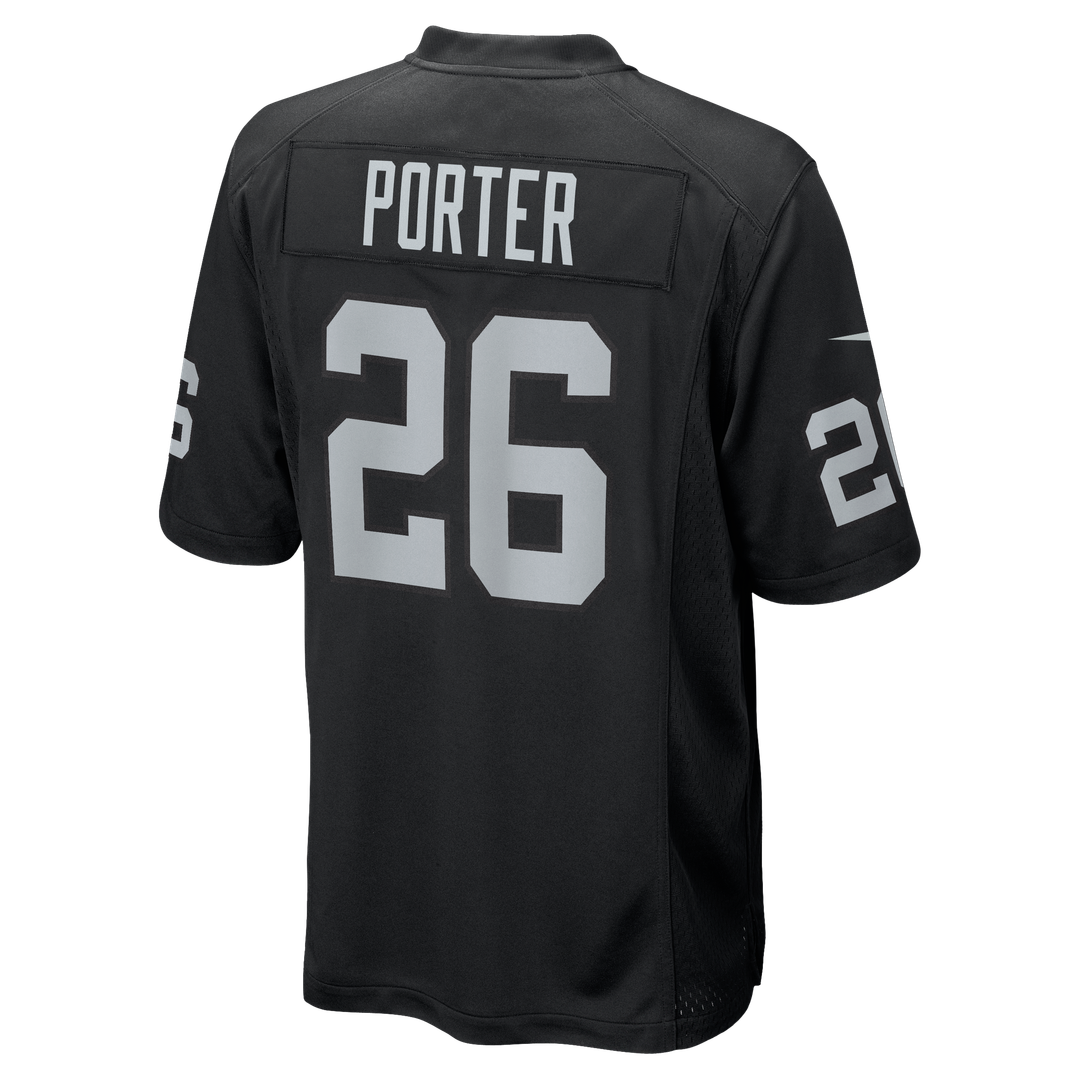 Darien Porter Las Vegas Raiders Black Team Game Jersey