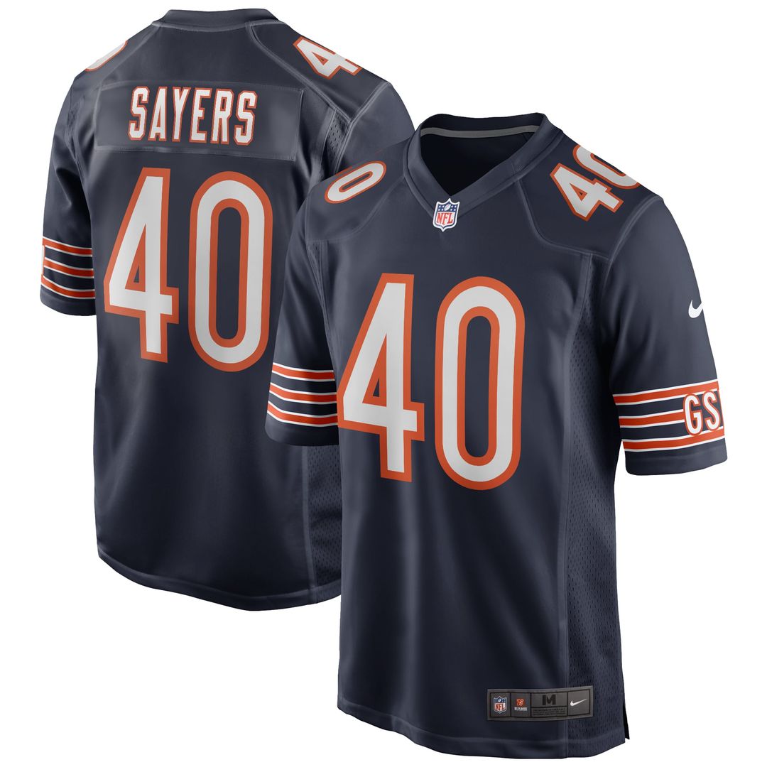 Gale Sayers Chicago Bears Navy Game Retired Player Jersey