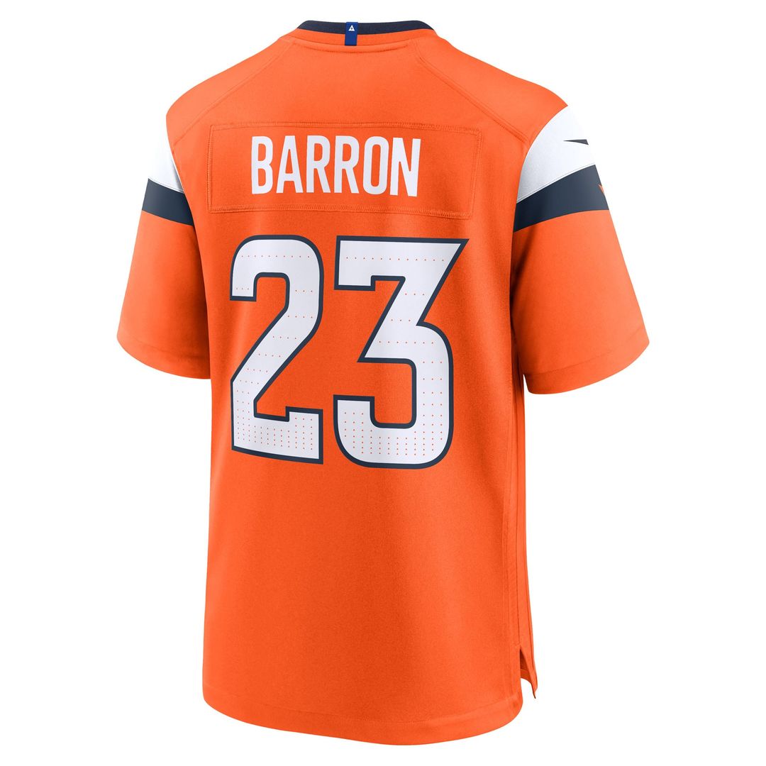 Jahdae Barron Denver Broncos Orange Game Player Jersey