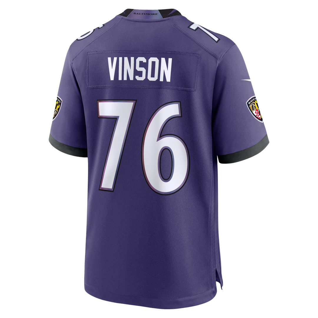Carson Vinson Baltimore Ravens Purple Team Game Jersey