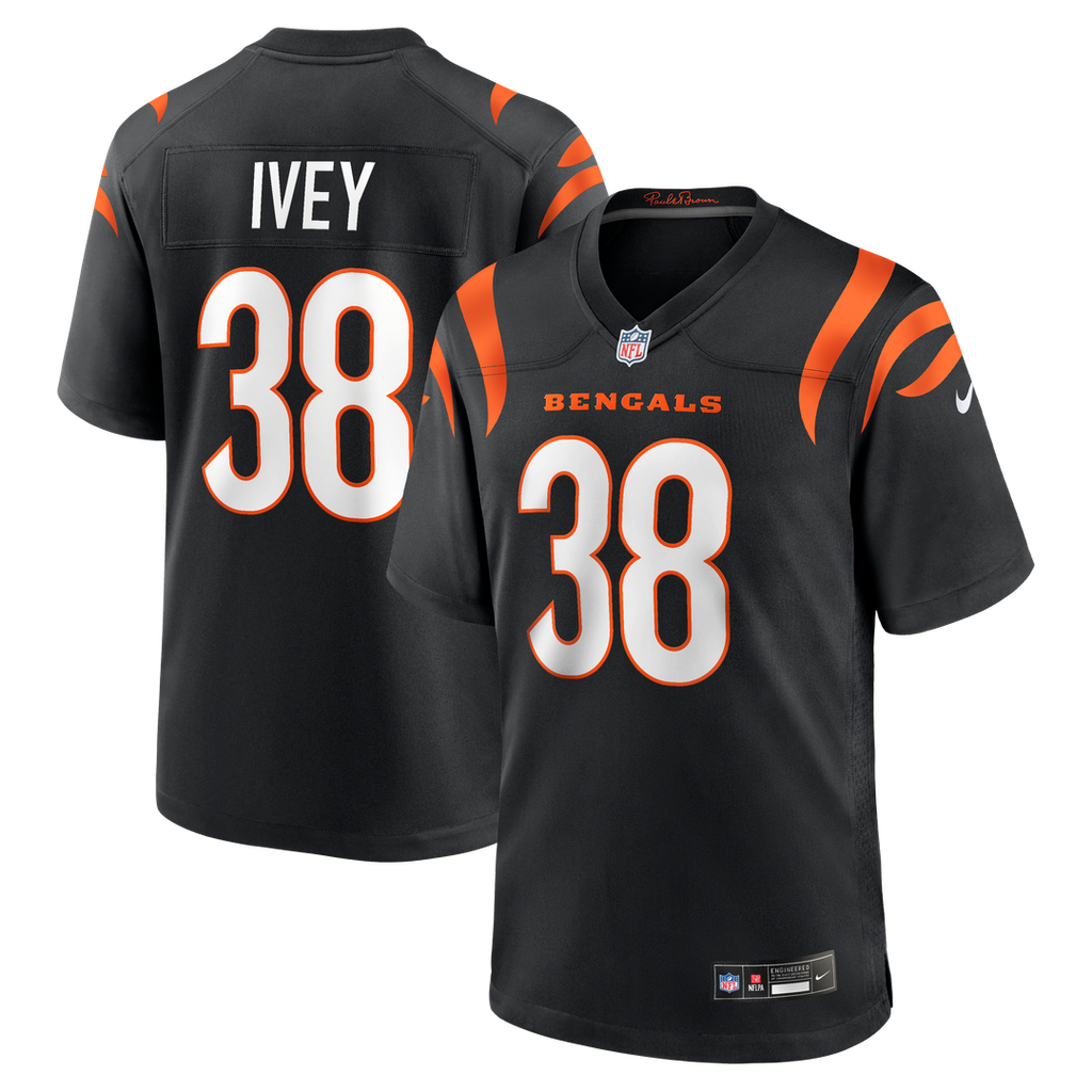 DJ Ivey Cincinnati Bengals Black Team Game Jersey