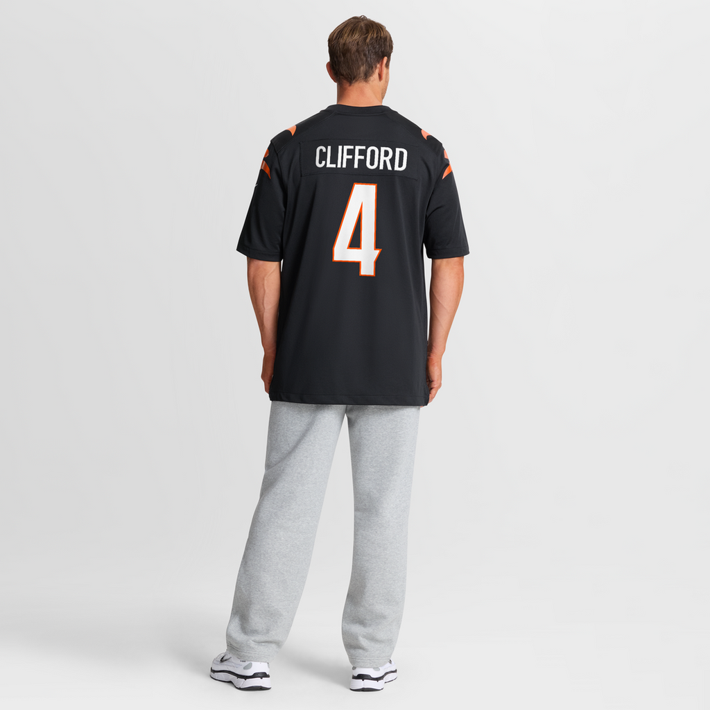Sean Clifford Cincinnati Bengals Black Team Game Jersey