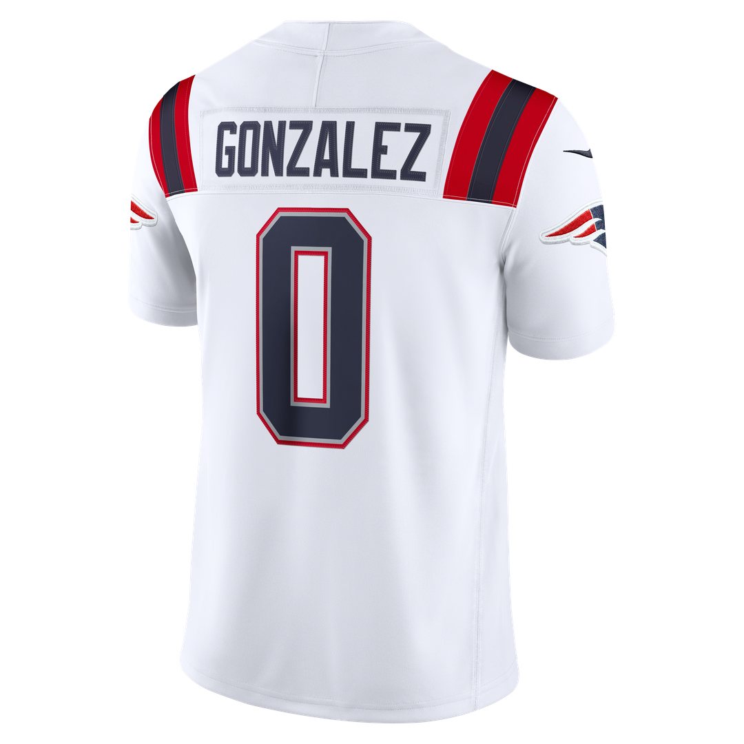Christian Gonzalez New England Patriots Navy Team Vapor F.U.S.E. Stitched Limited Jersey
