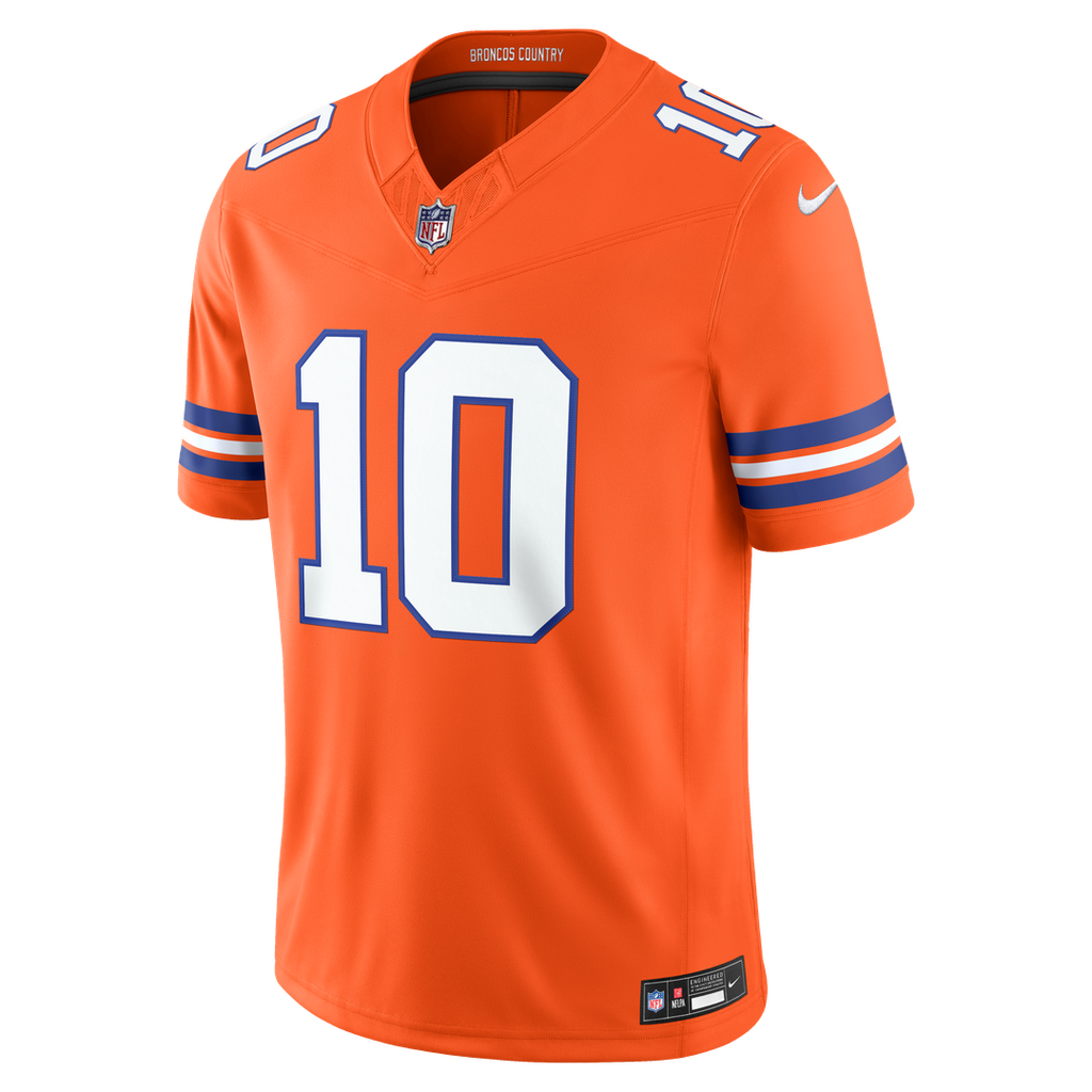 Bo Nix Denver Broncos White Vapor F.U.S.E. Stitched Limited Jersey