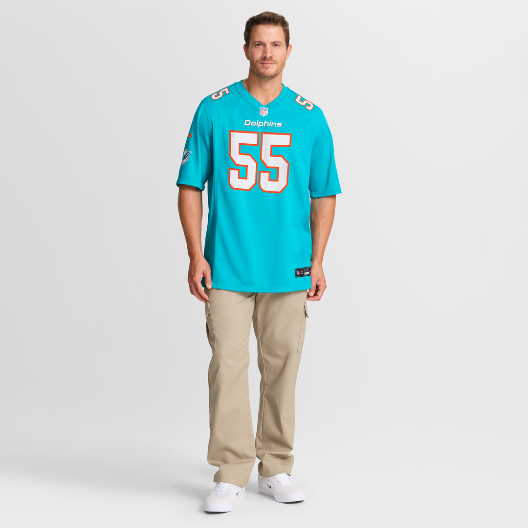 Aaron Brewer Miami Dolphins Aqua Game Jersey