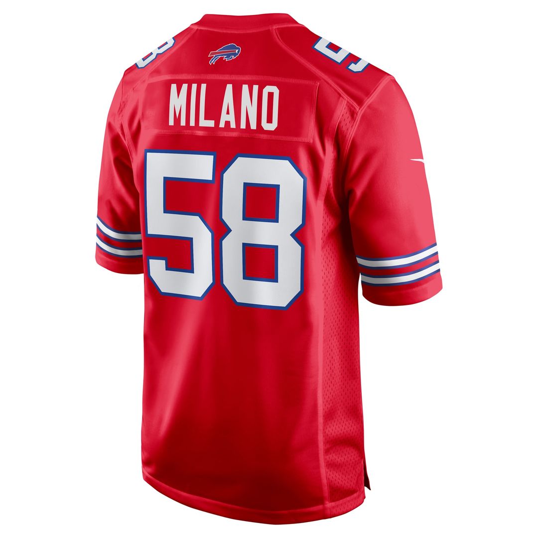 Matt Milano Buffalo Bills Red Alternate Game Jersey