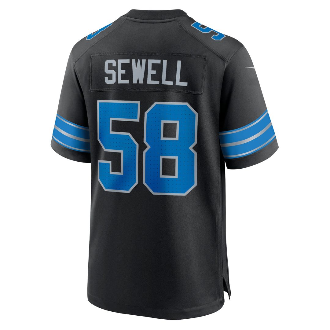 Penei Sewell Detroit Lions Black 2nd Alternate Game Jersey