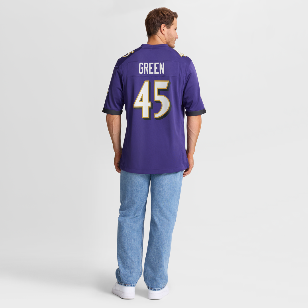 Mike Green Baltimore Ravens Purple Team Game Jersey