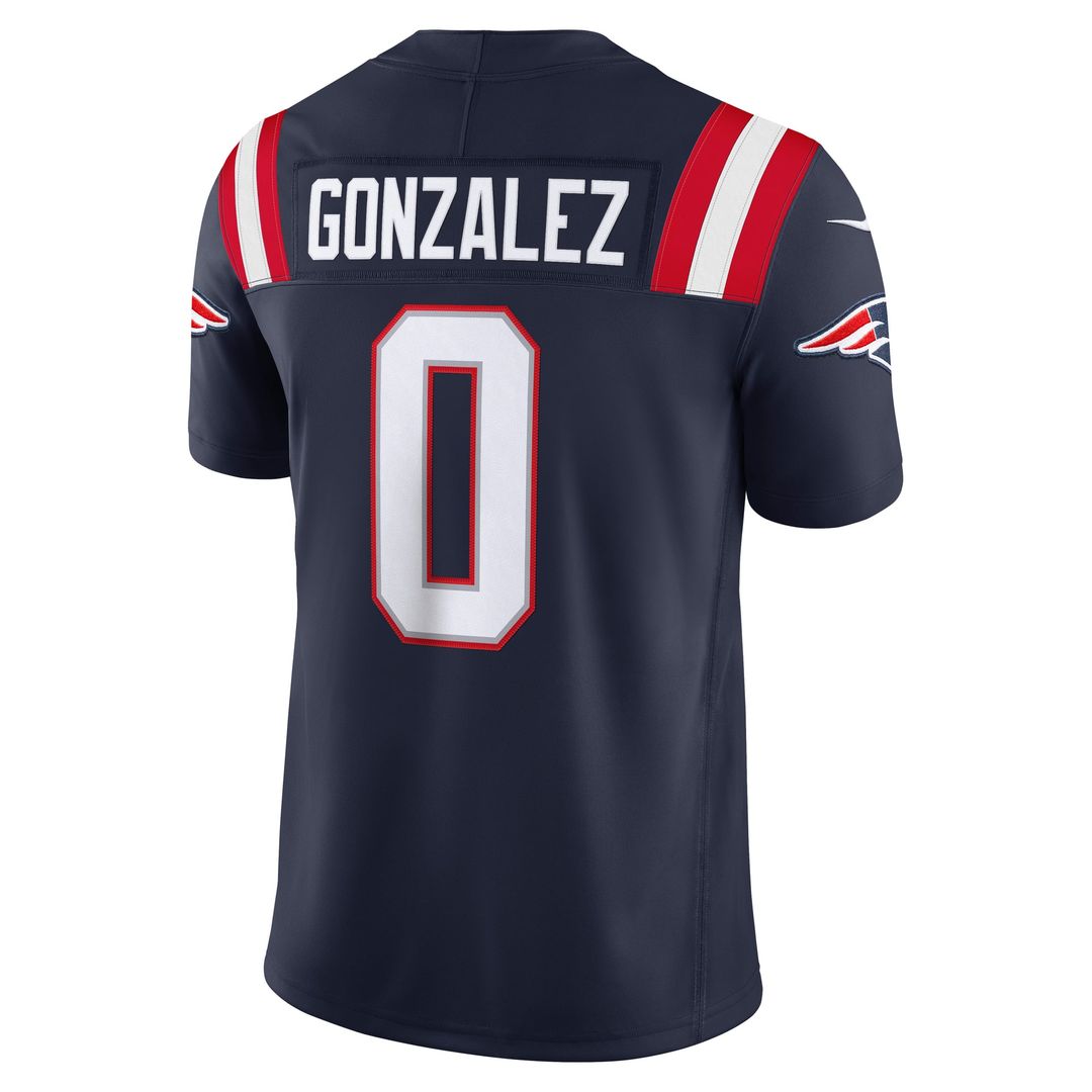 Christian Gonzalez New England Patriots White Vapor F.U.S.E. Stitched Limited Jersey