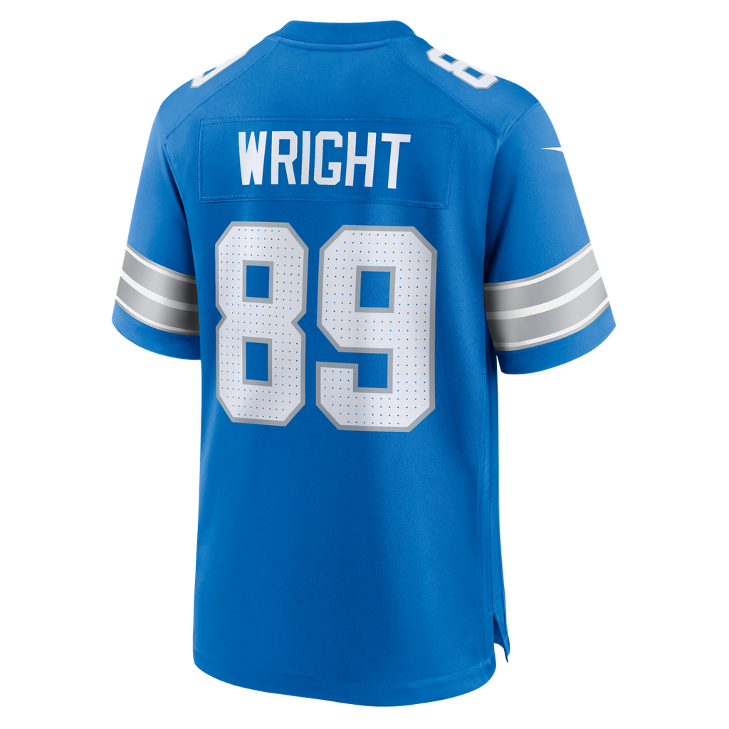 Brock Wright Detroit Lions Blue Team Game Jersey
