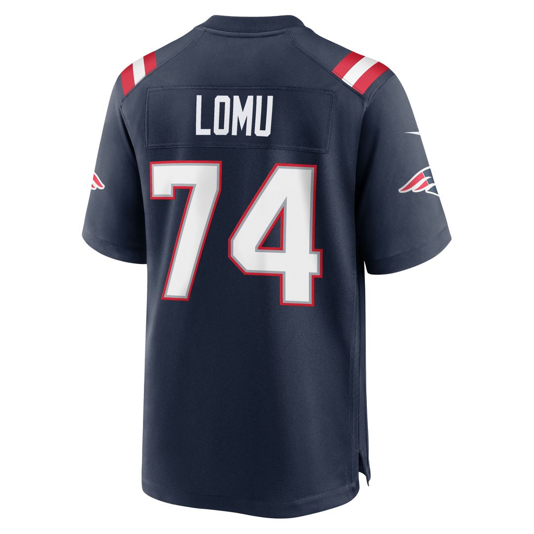 Caleb Lomu New England Patriots Navy Team Game Jersey