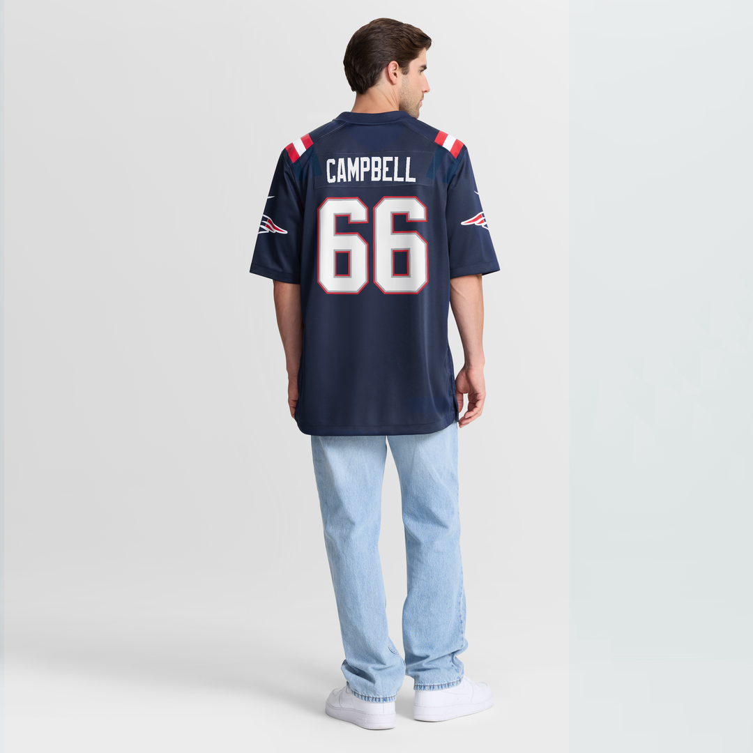 Will Campbell New England Patriots Navy Team Game Jersey