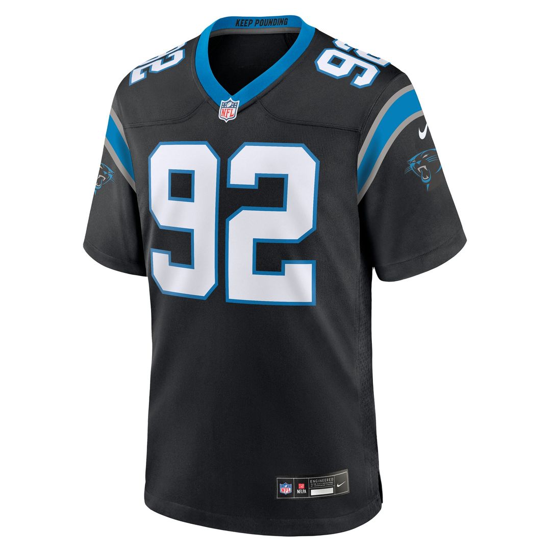 Cam Jackson Carolina Panthers Black Team Game Jersey