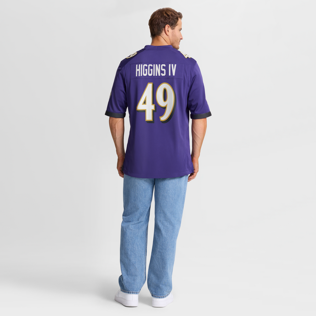 Jay Higgins IV Baltimore Ravens Purple Team Game Jersey