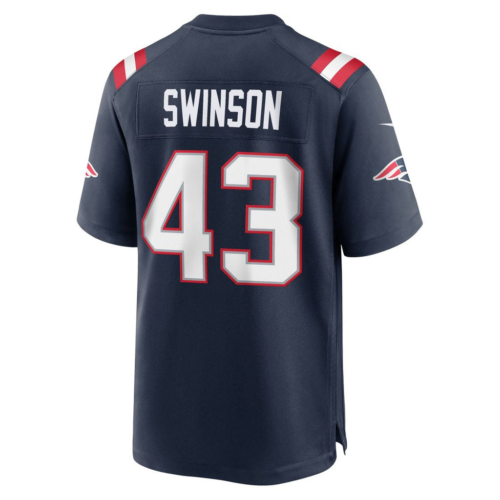 Bradyn Swinson New England Patriots Navy Team Game Jersey