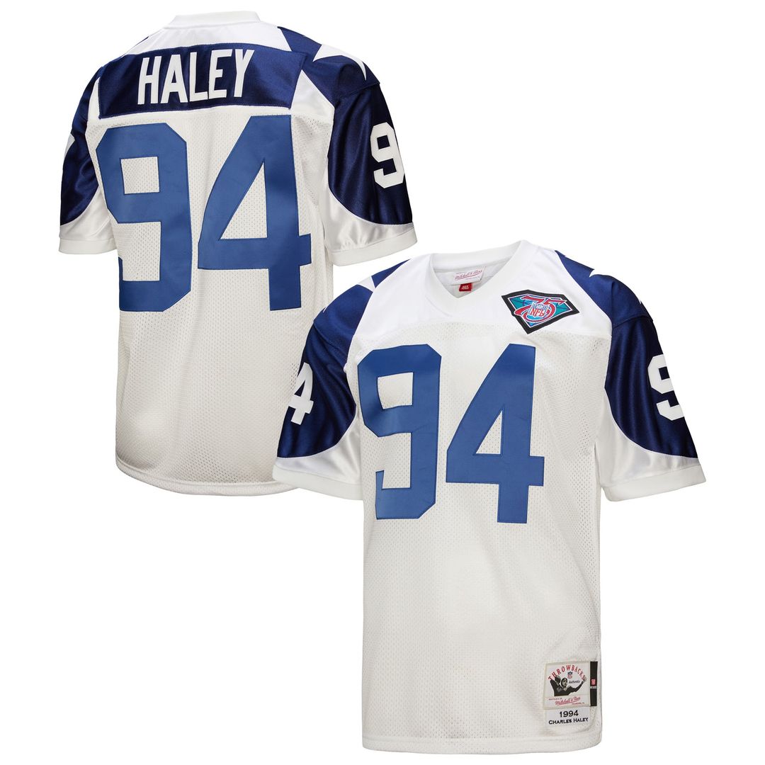 Charles Haley Dallas Cowboys 1994 White Authentic Throwback Retired Player Jersey