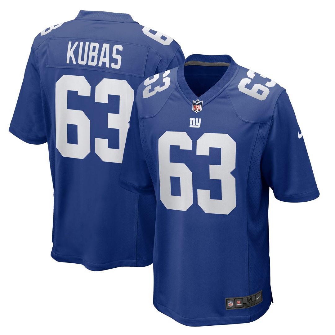 Jake Kubas New York Giants Royal Team Game Jersey