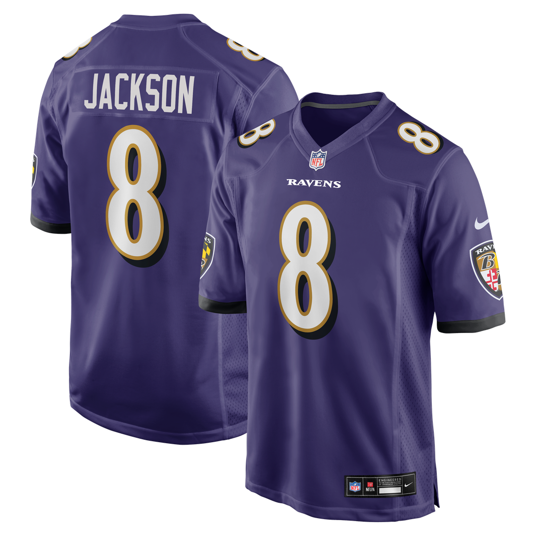 Lamar Jackson Baltimore Ravens Purple Game Jersey