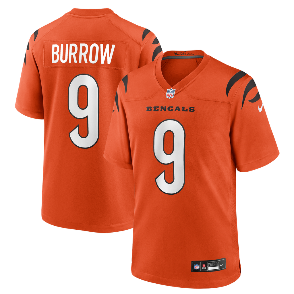 Joe Burrow Cincinnati Bengals Orange Alternate Game Jersey