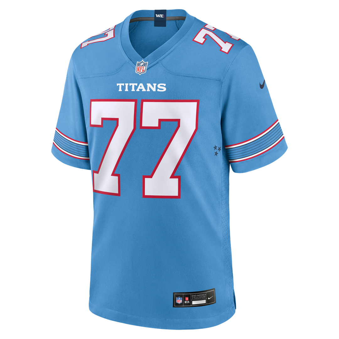 Peter Skoronski Tennessee Titans Light Blue Game Jersey