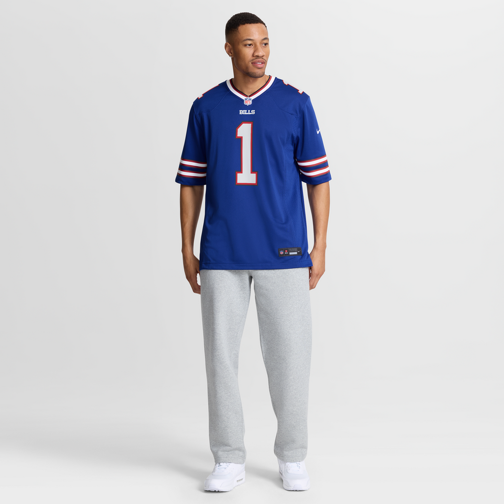 Buffalo Bills Number 1 Groom Royal Game Jersey