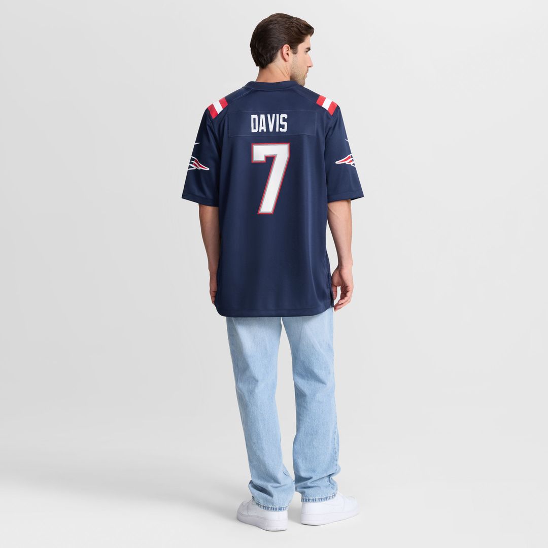 Carlton Davis New England Patriots Navy Team Game Jersey
