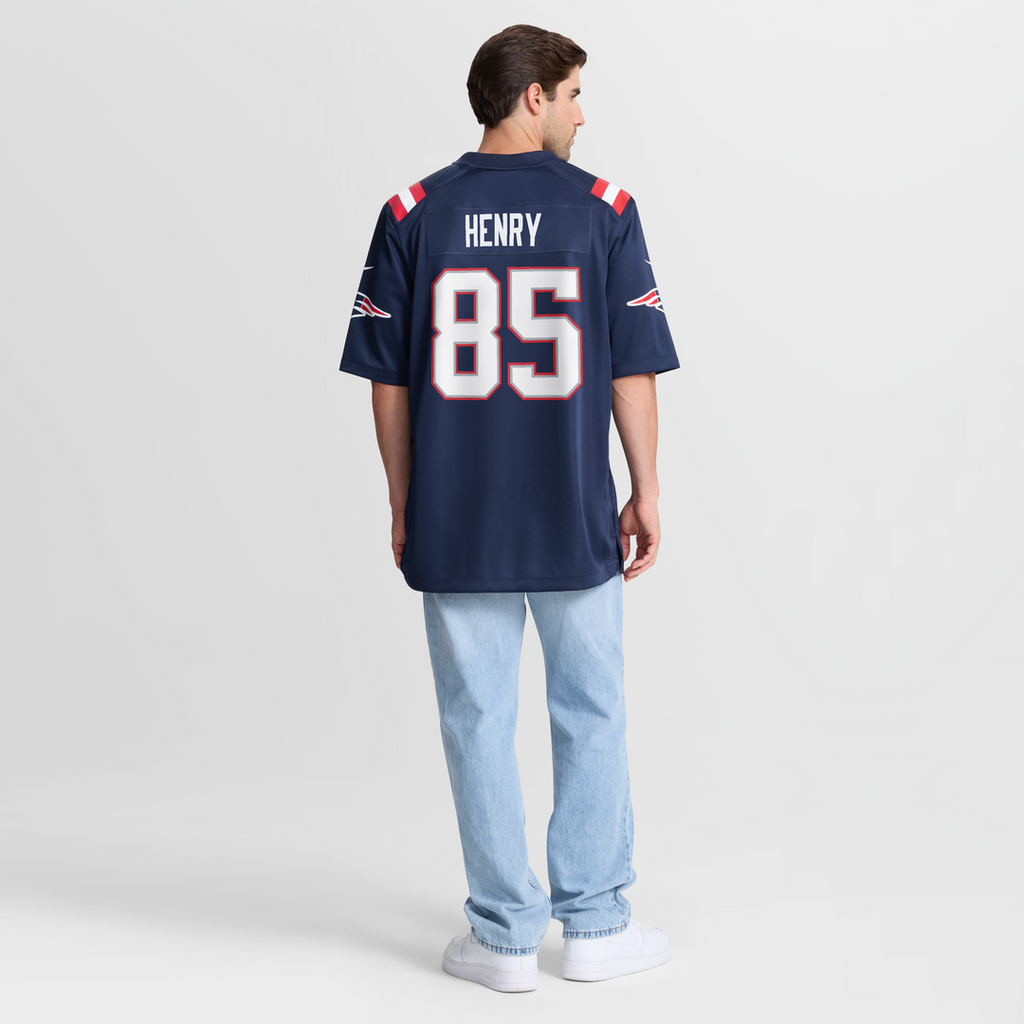 Hunter Henry New England Patriots Navy Team Game Jersey