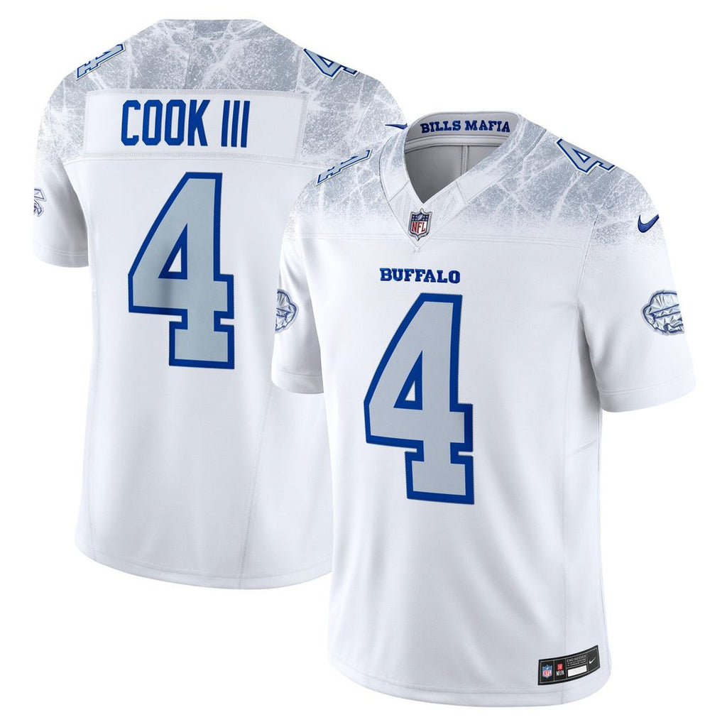 James Cook III Buffalo Bills White Rivalries Collection Stitched Limited Jersey