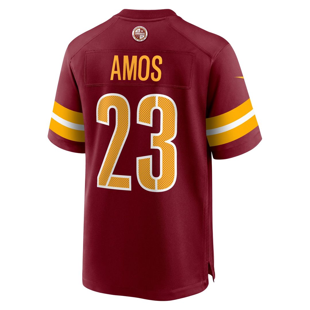 Trey Amos Washington Commanders Burgundy Team Game Jersey