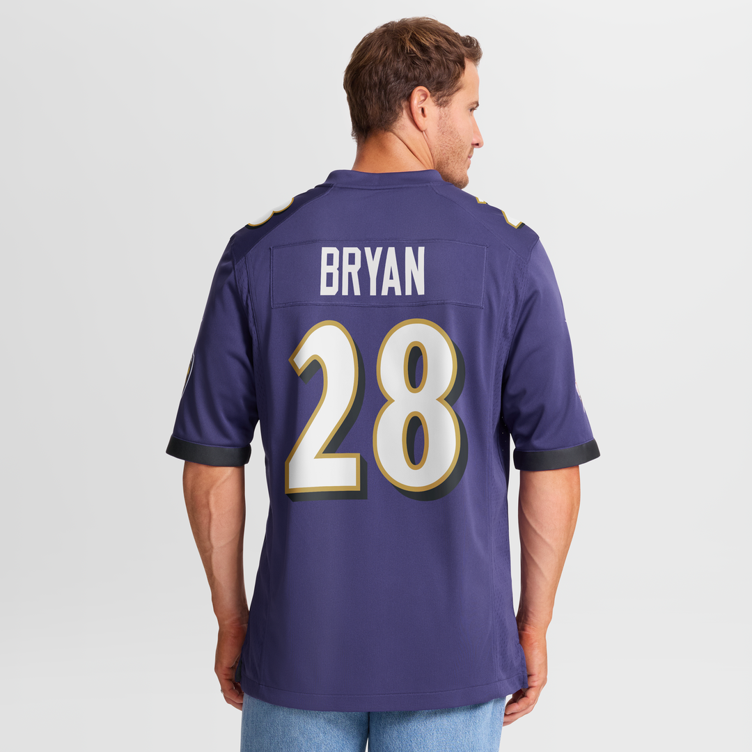 Taven Bryan Baltimore Ravens Purple Team Game Jersey