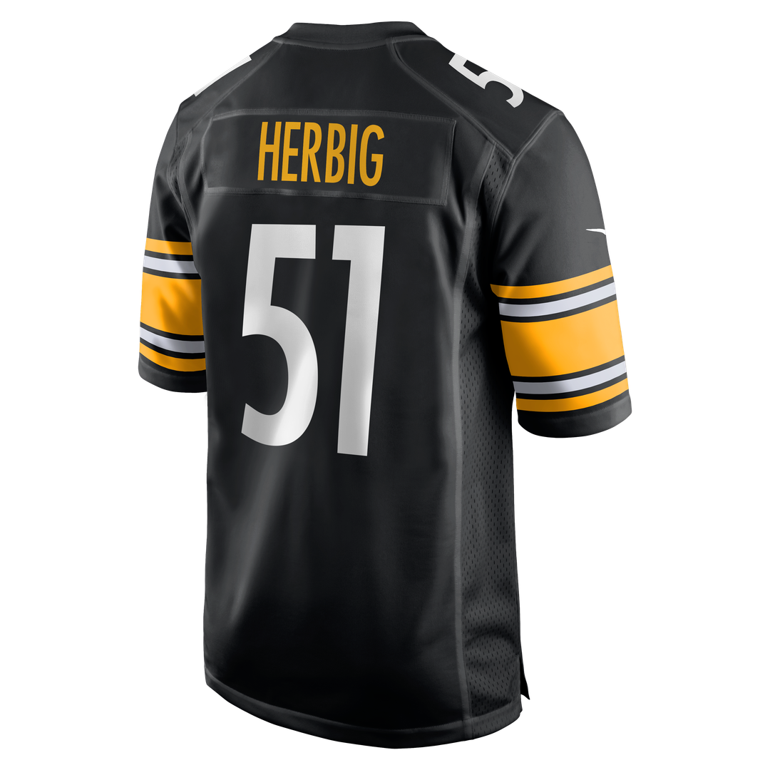 Nick Herbig Pittsburgh Steelers Black Game Jersey