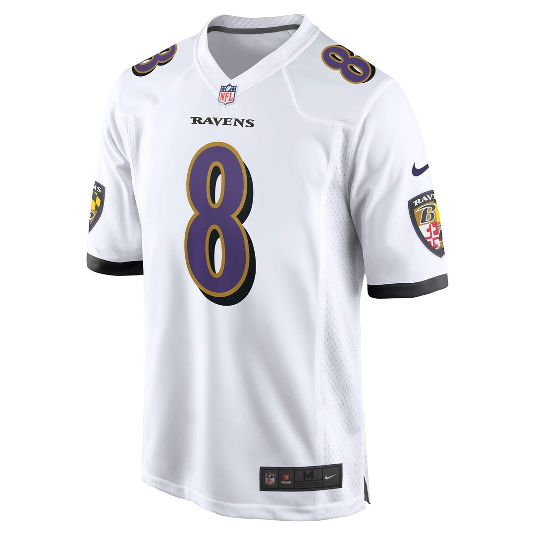 Lamar Jackson Baltimore Ravens White Game Jersey