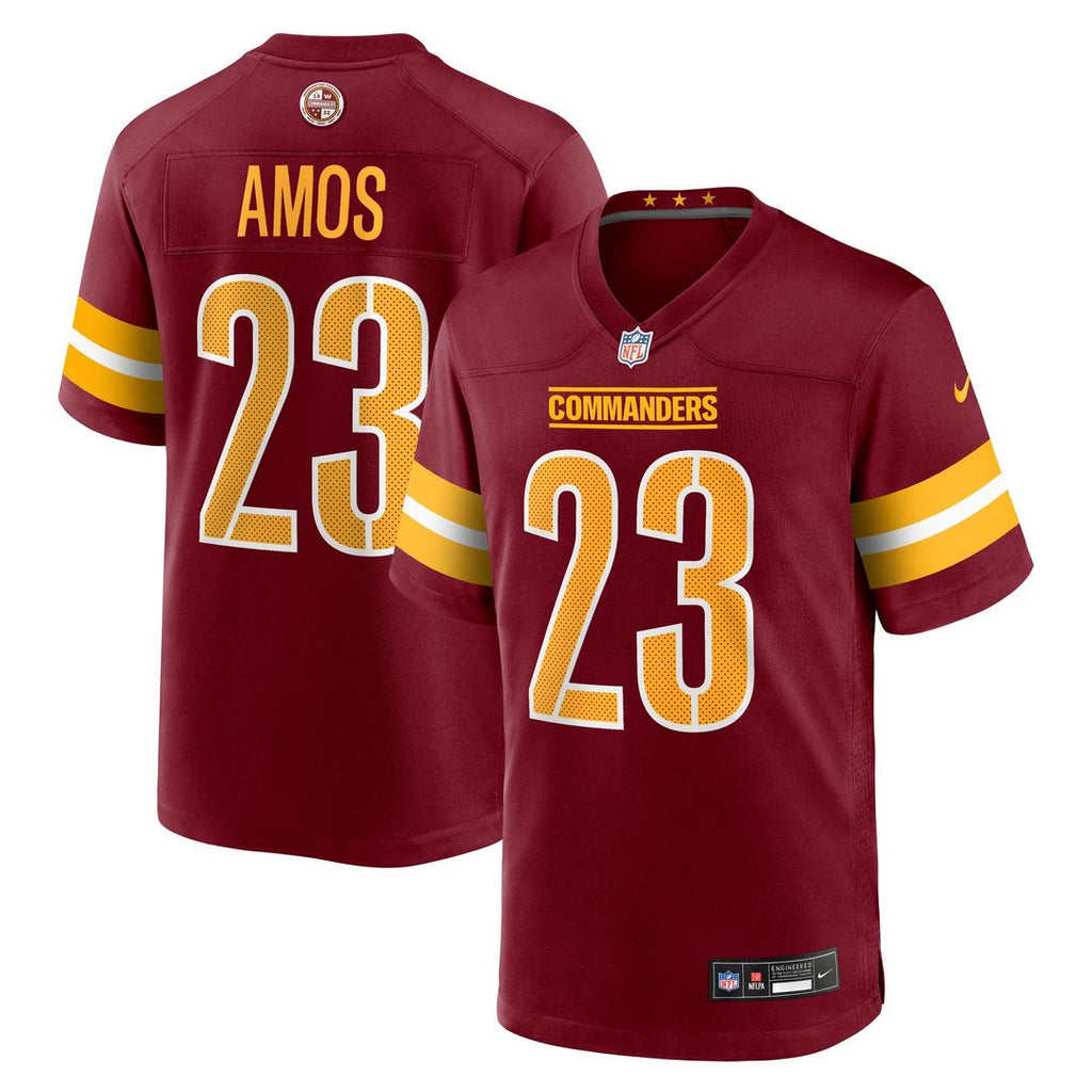 Trey Amos Washington Commanders Burgundy Team Game Jersey