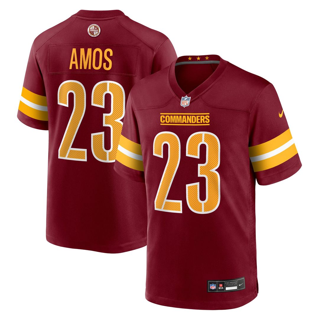 Trey Amos Washington Commanders Burgundy Team Game Jersey