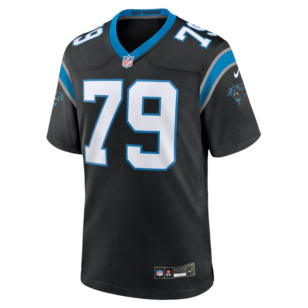 Ikem Ekwonu Carolina Panthers Black Game Jersey