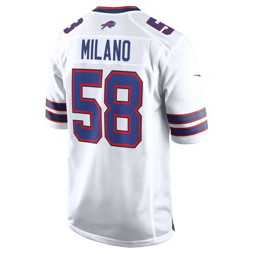 Matt Milano Buffalo Bills White Away Game Player Jersey