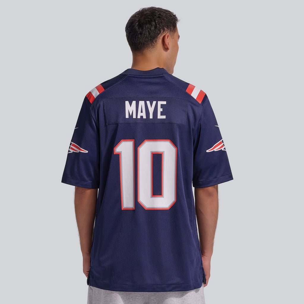Drake Maye New England Patriots Navy Player Game Jersey