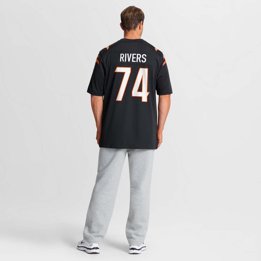 Jalen Rivers Cincinnati Bengals Black Team Game Jersey
