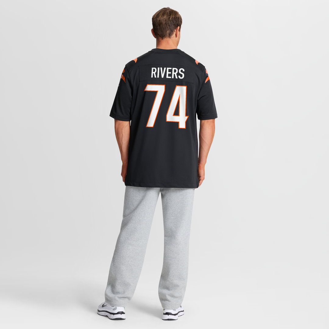 Jalen Rivers Cincinnati Bengals Black Team Game Jersey