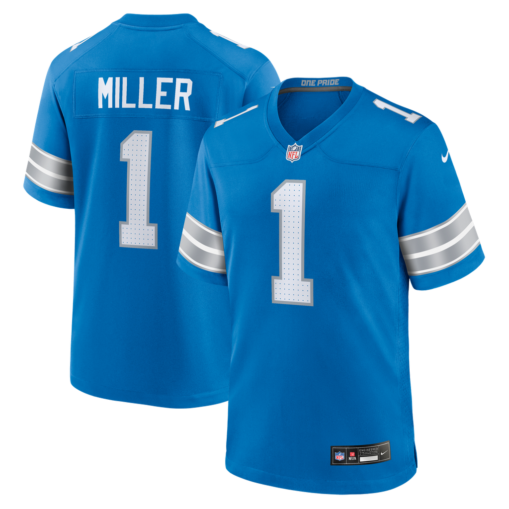 Blake Miller Detroit Lions Blue Team Game Jersey