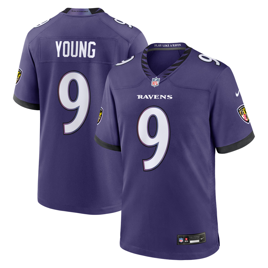Zion Young Baltimore Ravens Purple Team Game Jersey