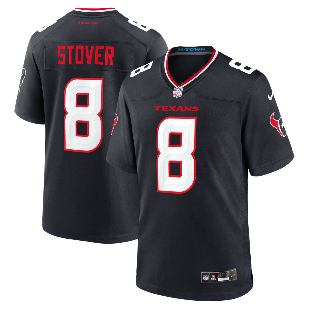 Cade Stover Houston Texans Navy Team Game Jersey