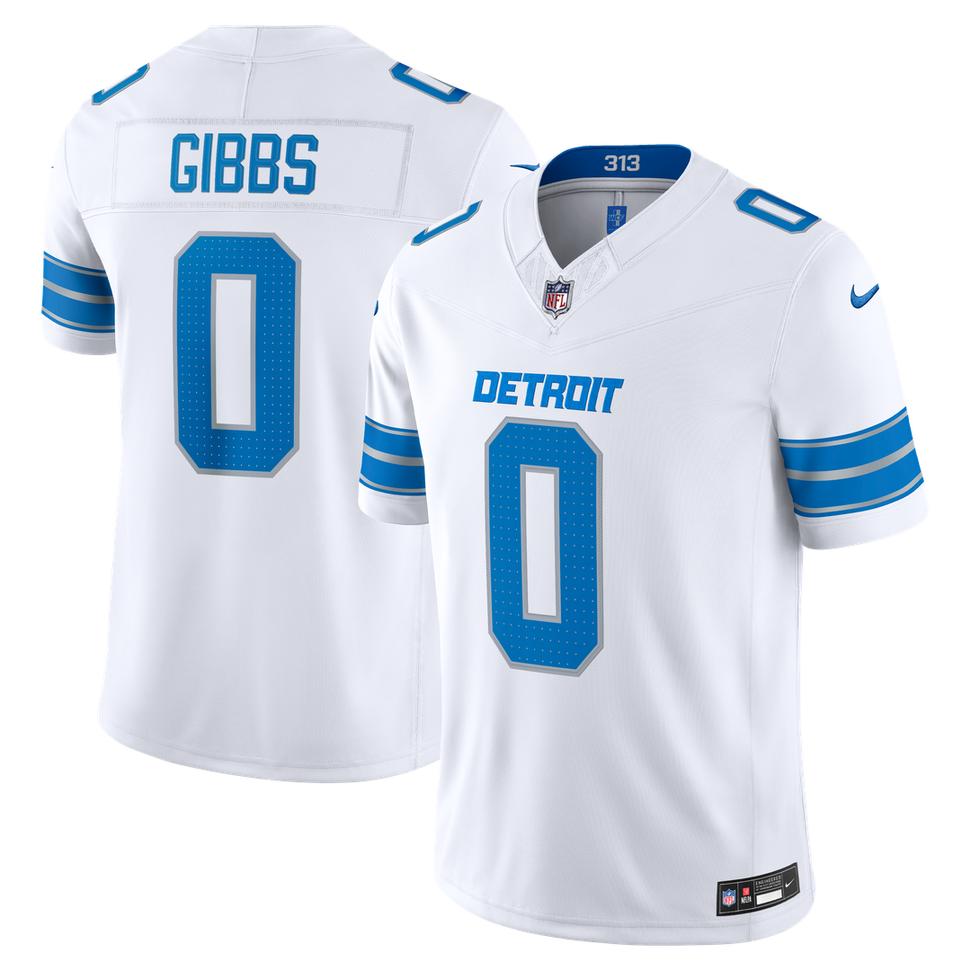 Jahmyr Gibbs Detroit Lions White Vapor F.U.S.E. Stitched Limited Jersey