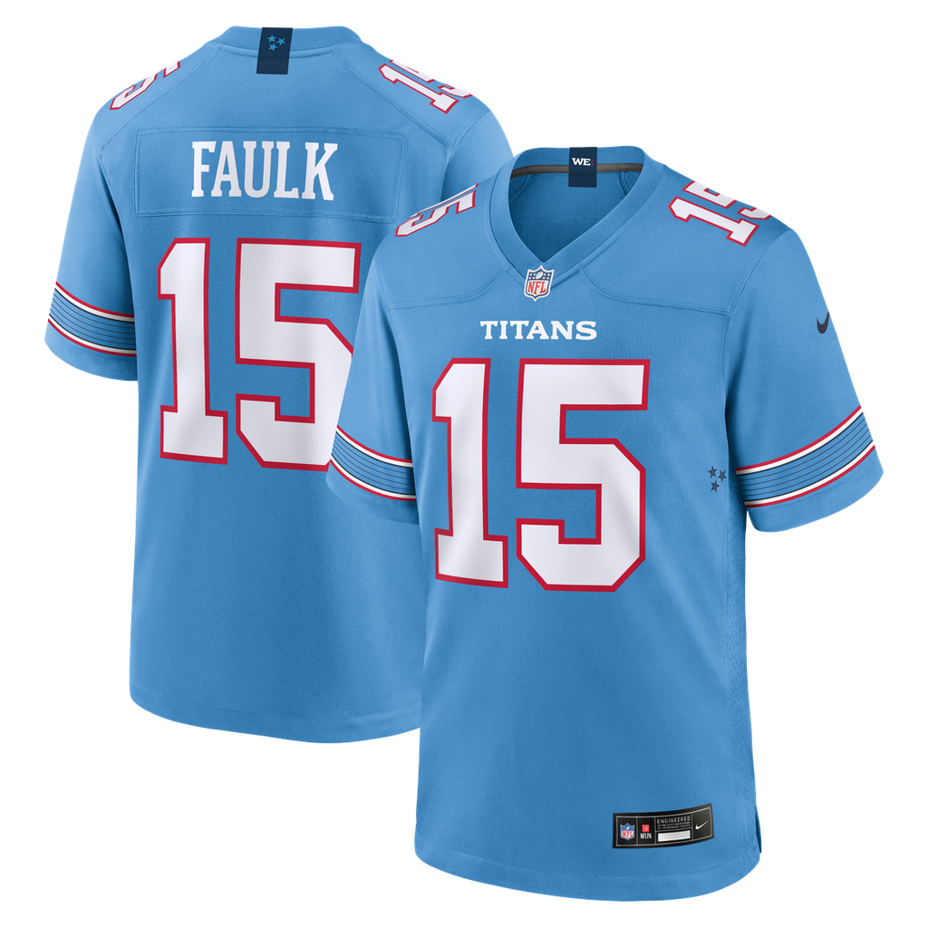 Keldric Faulk Tennessee Titans Light Blue Team Game Jersey
