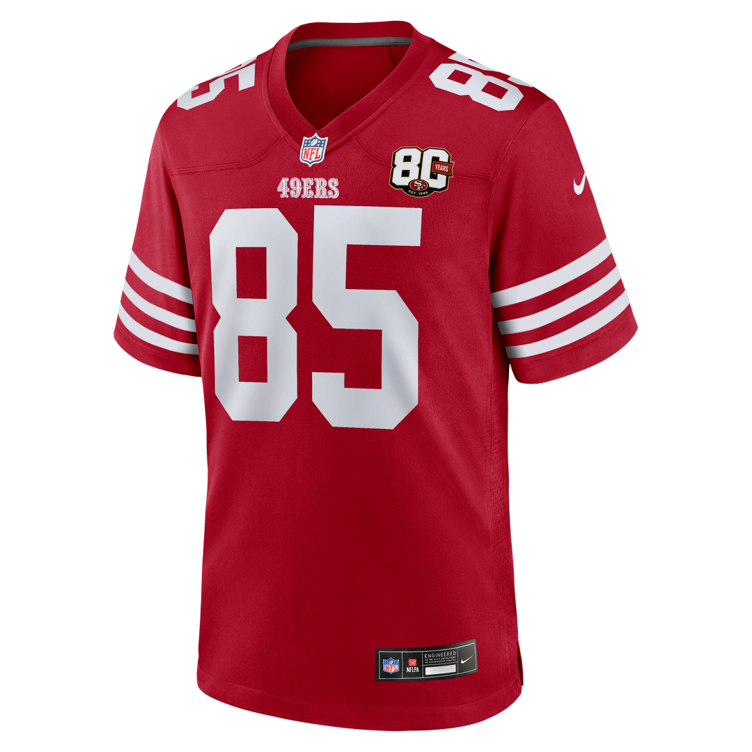 George Kittle San Francisco 49ers Scarlet 80th Anniversary Game Jersey