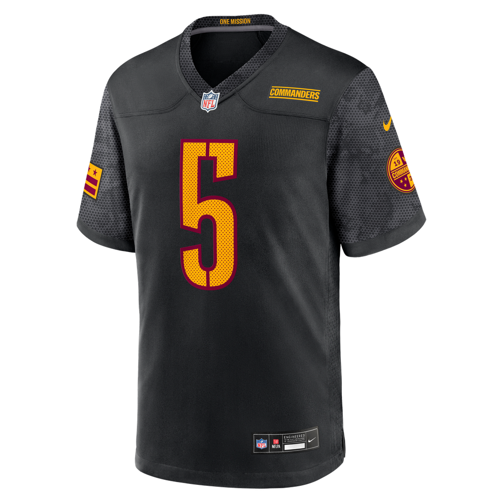 Jayden Daniels Washington Commanders Black Alternate Game Player Jersey