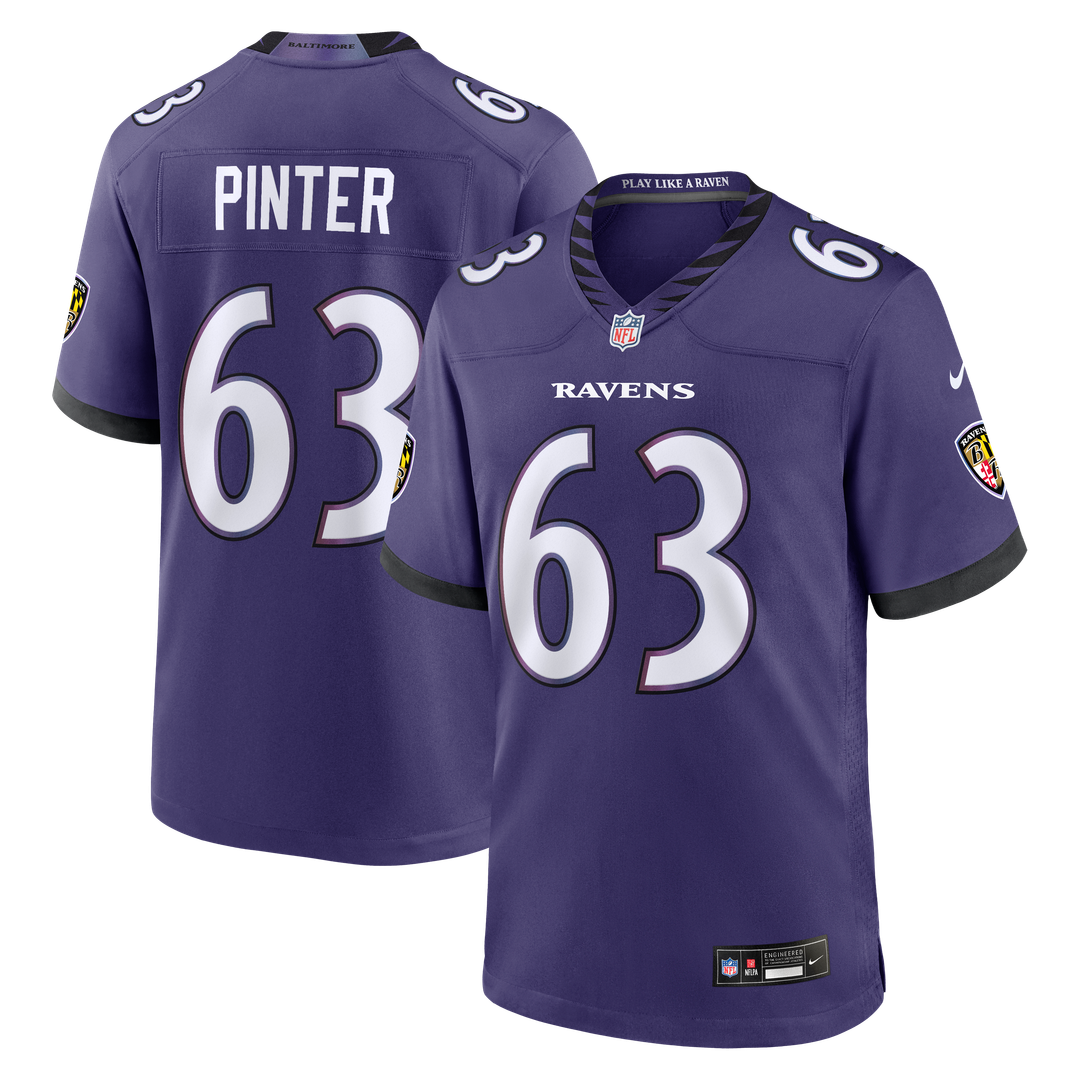 Danny Pinter Baltimore Ravens Purple Team Game Jersey