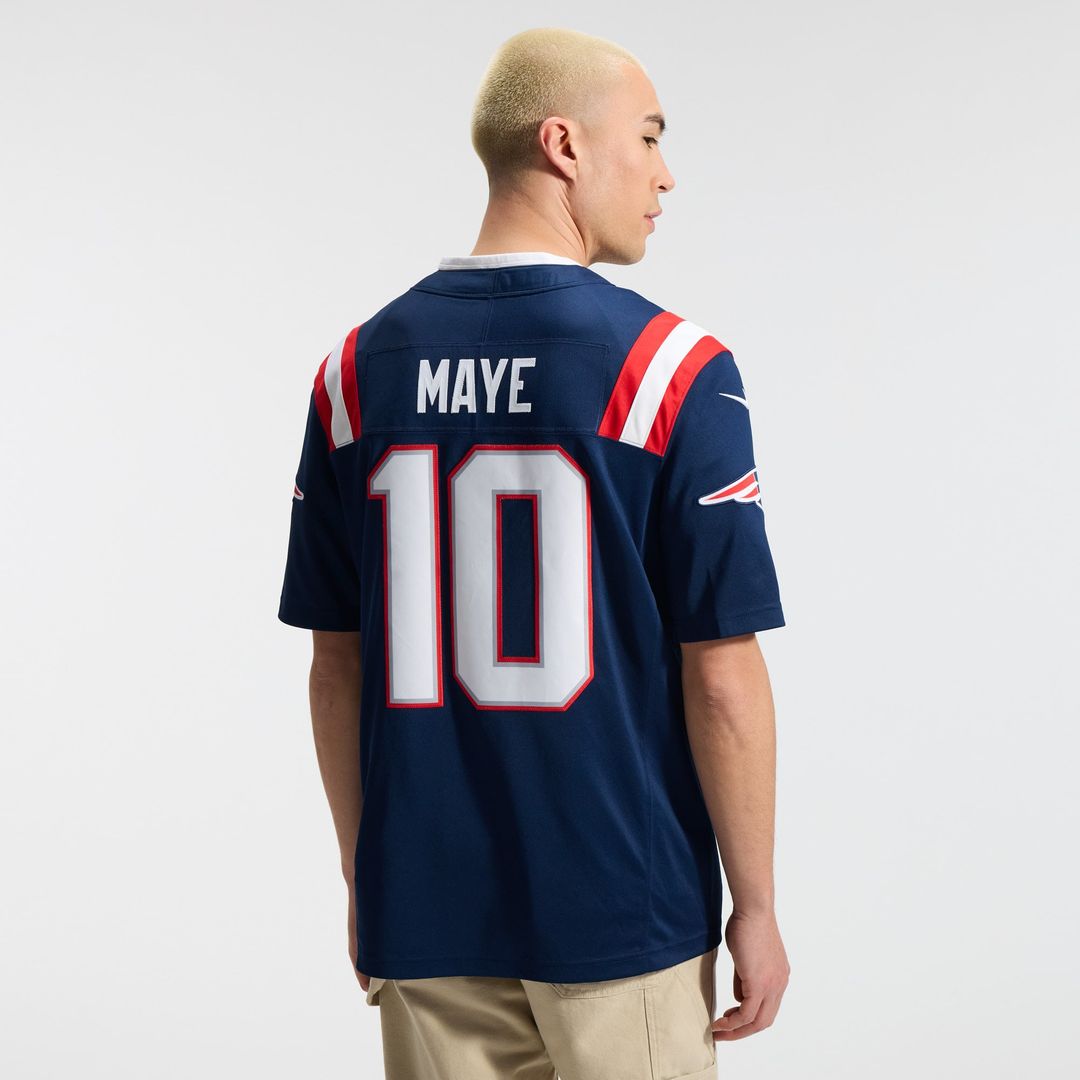 Drake Maye New England Patriots Navy Team Vapor F.U.S.E. Stitched Limited Jersey