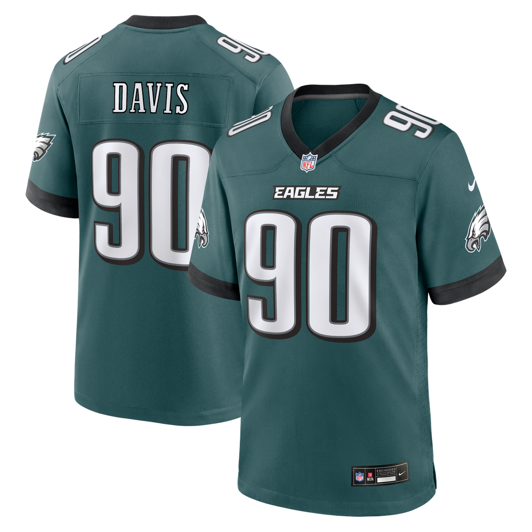 Jordan Davis Philadelphia Eagles Midnight Green Team Game Jersey